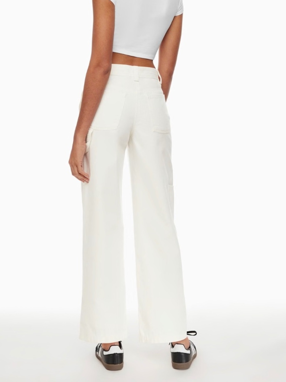 Aritzia Sunday Best white Oscar cargo carpenter straight leg pants 2 - Picture 4 of 13